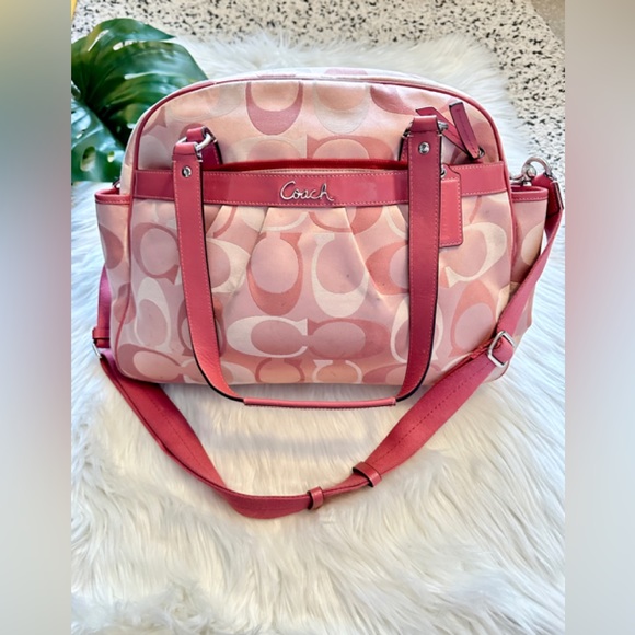 Coach Handbags - *sold*  Rare Coach Barbie Pink Heritage Purse